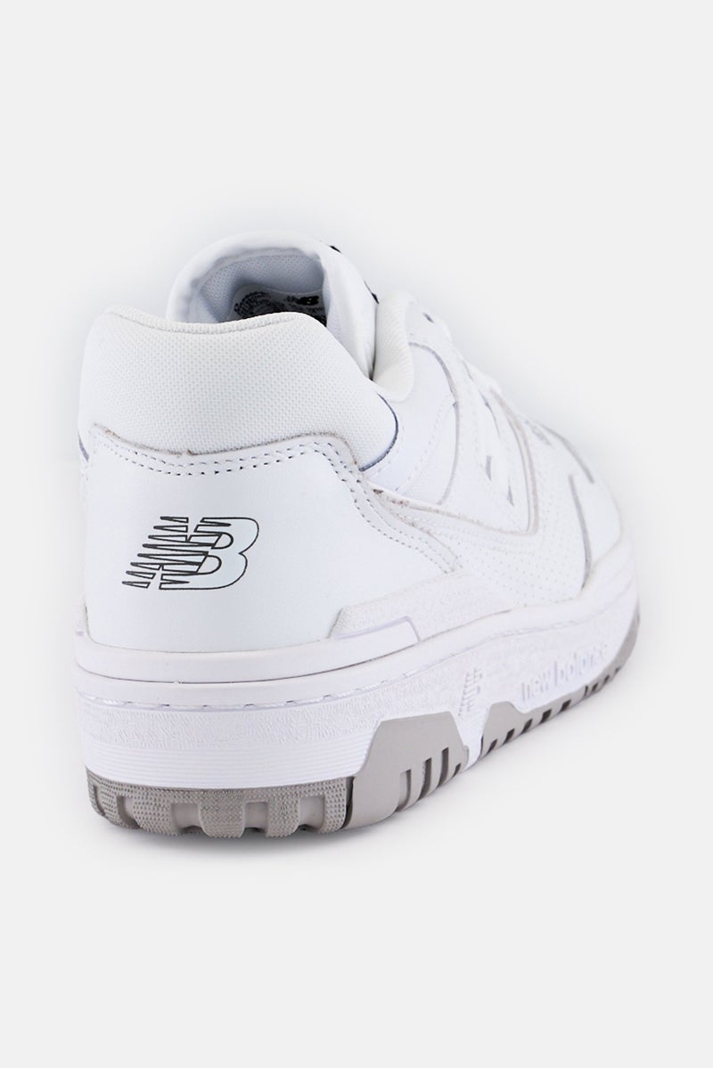 New Balance Kids Boy Medium BB550PB1 Lace Up Outdoor Shoes, White - Image 3